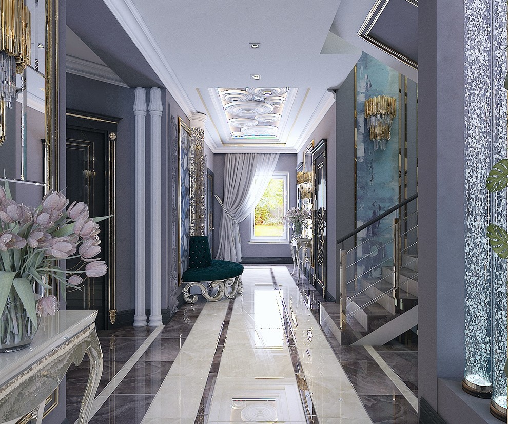 Холл 1 этажа в частном домовладении в стиле арт-деко (г.Пятигорск)