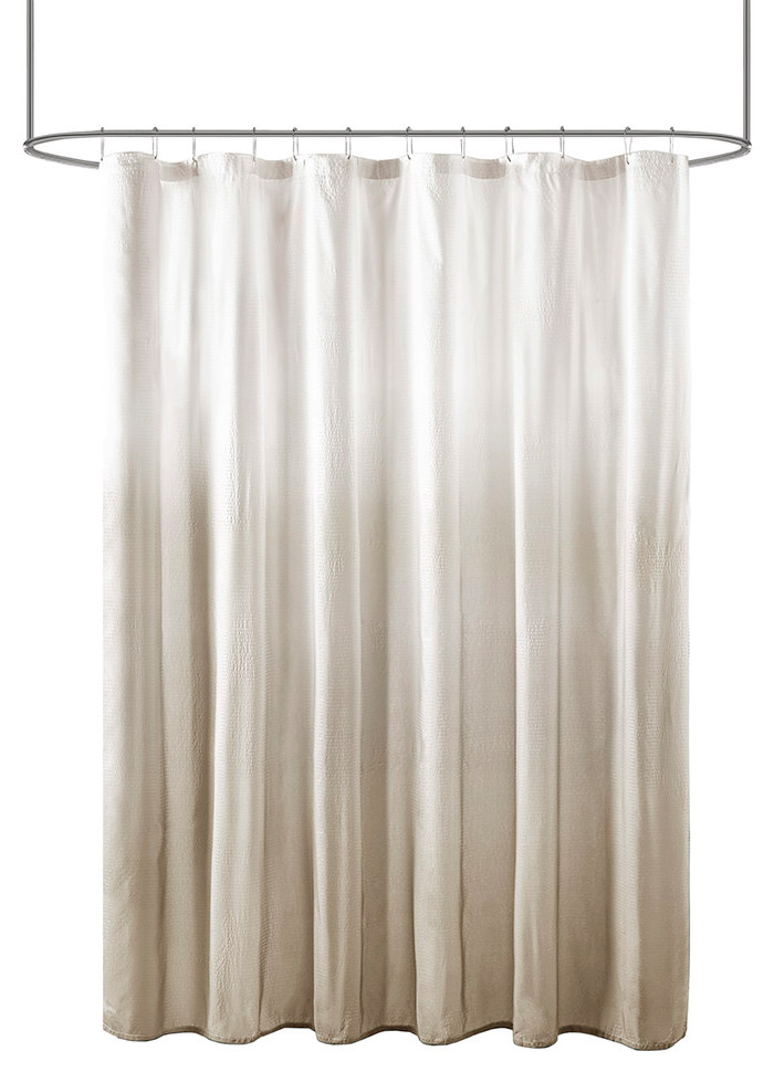 Madison Park Ara Embossed Ombre Shower Curtain, Grey Transitional