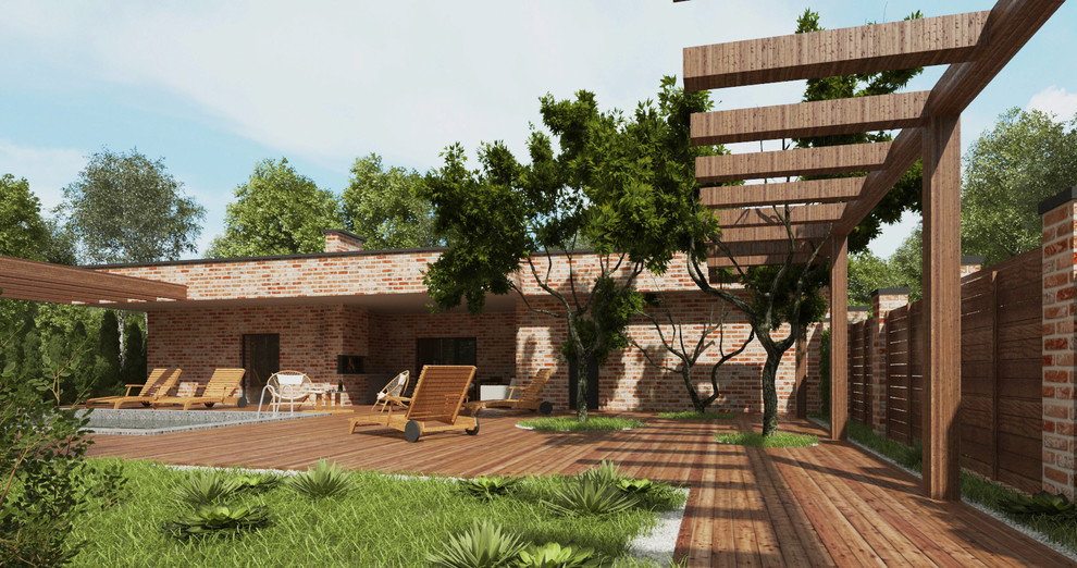 Баня совмещенная с гаражом и террасой