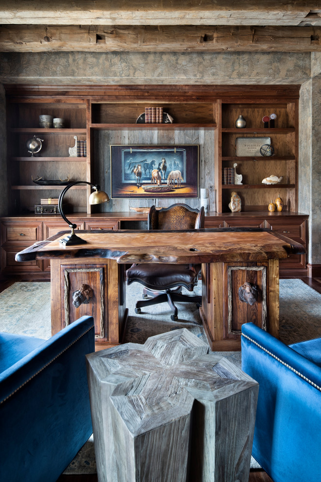 This is an example of a rustic home office in Austin.