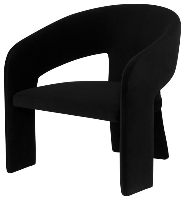 Alexandra Occasional Chair Black Velour Transitional Armchairs And