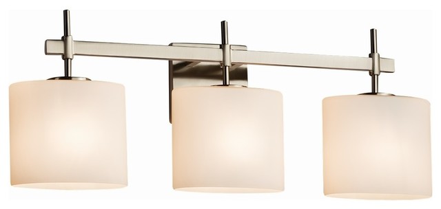 Fusion Union 3 Light Bath Bar Oval Polished Chrome Opal Shade Fusion Union 3 Light Bath Bar Oval Polished Chrome Opal Shade