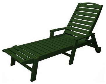 POLYWOOD® Nautical Stackable Wheeled Chaise with Arms