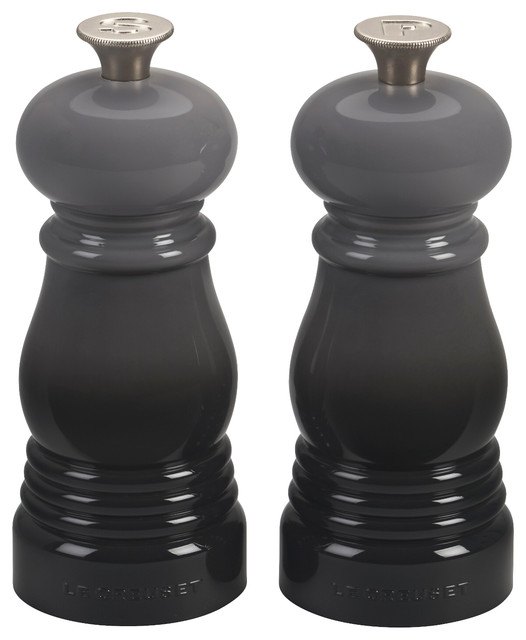 Le Creuset Oyster Petite 5 Inch Salt And Pepper Mill Set Traditional