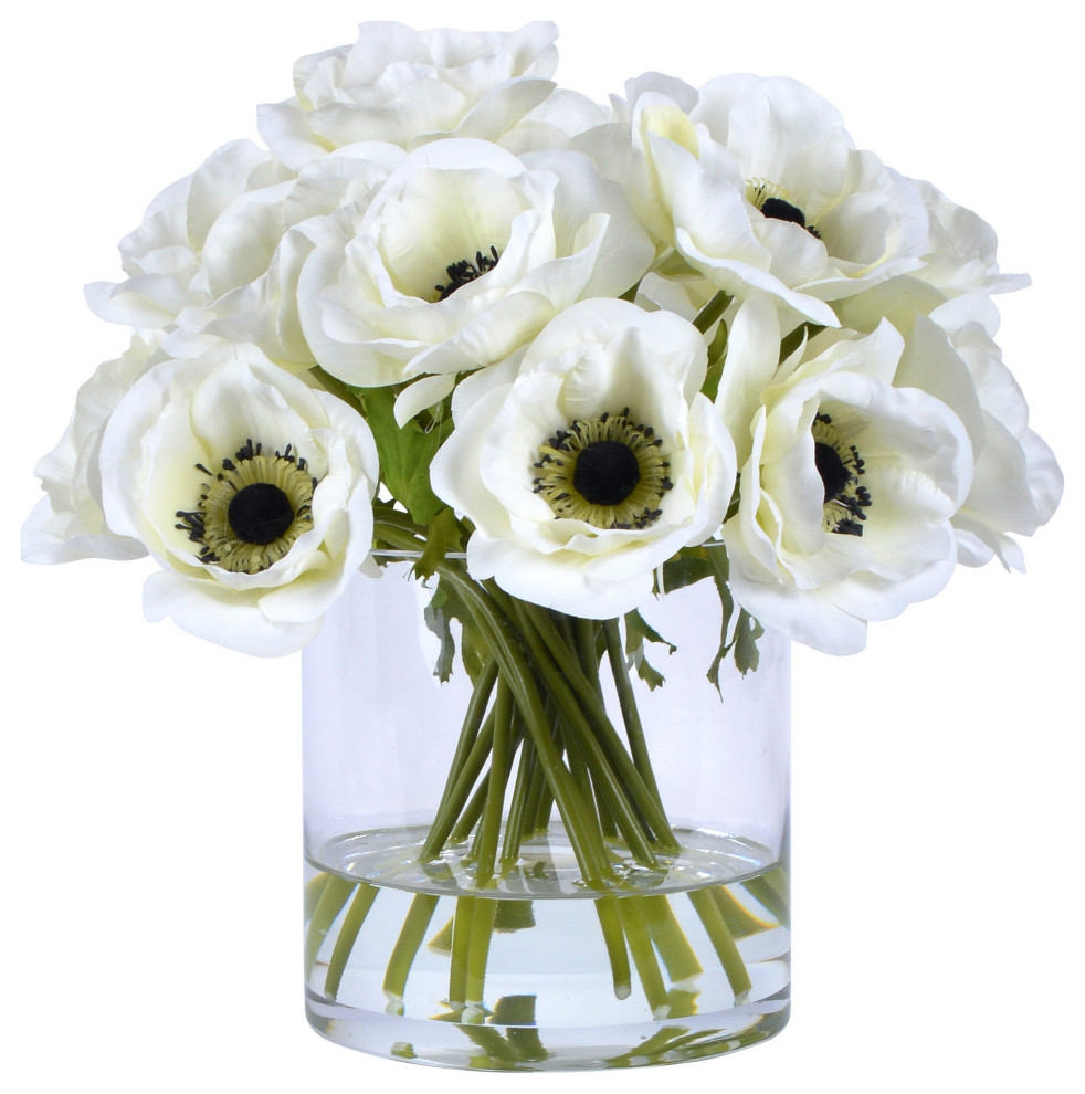 Poppy in Glass, 12", White