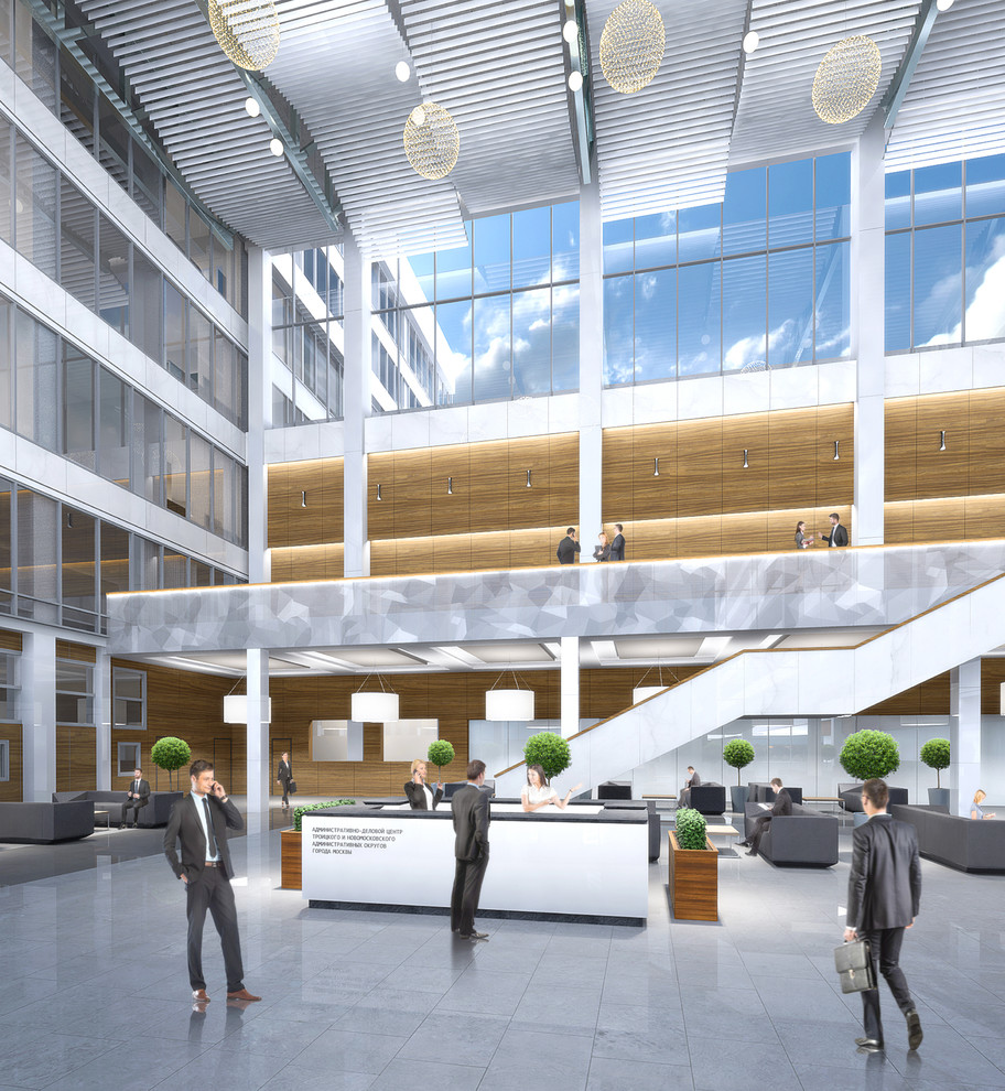 Дизайн интерьера административно-делового центра в Новой Москве