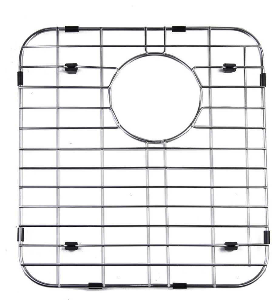 Left Side Solid Stainless Steel Kitchen Sink Grid Bath Products by