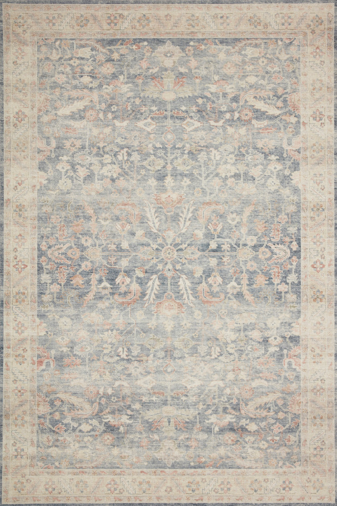 Loloi II Printed Hathaway Denim/Multi Area Rug, 9'x12' Contemporary