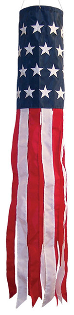 U.S. Stars and Stripes Embroidered Windsock, 40"