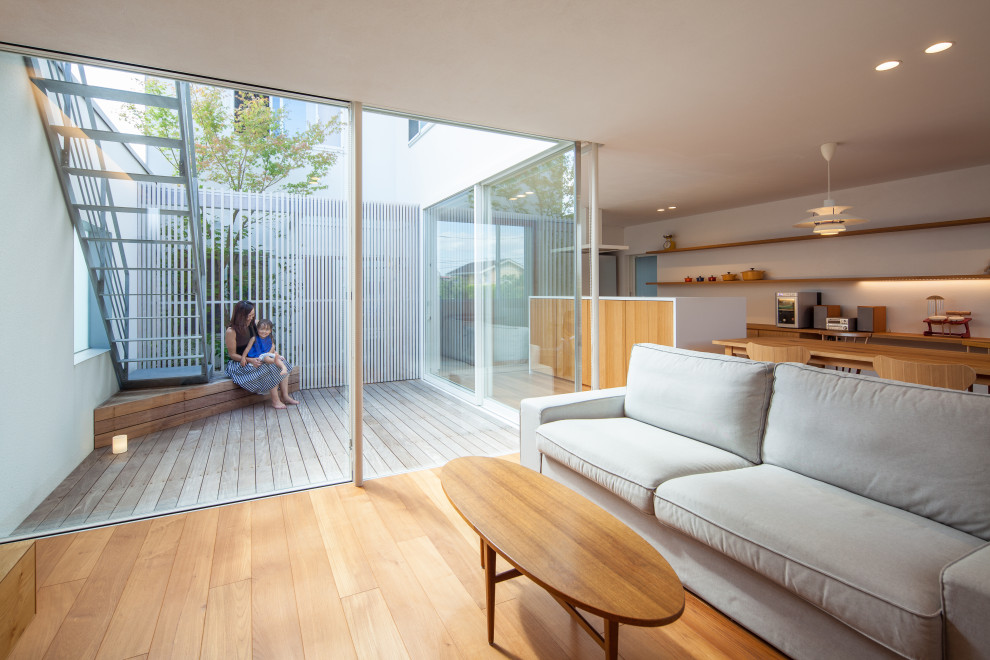 Design ideas for a scandinavian living room in Osaka.