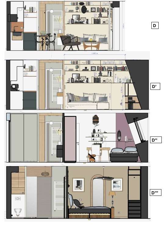 Aménagement d'un appartement récent de 60m2