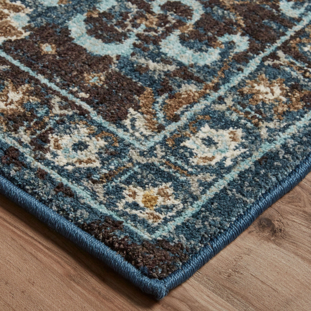 Karastan Deveron Blue Teal Area Rug Traditional Area Rugs by