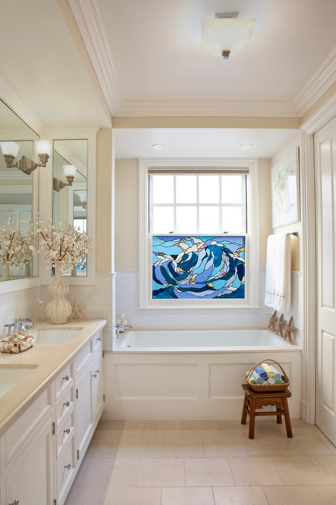 Inspiration for a coastal bathroom remodel in San Diego