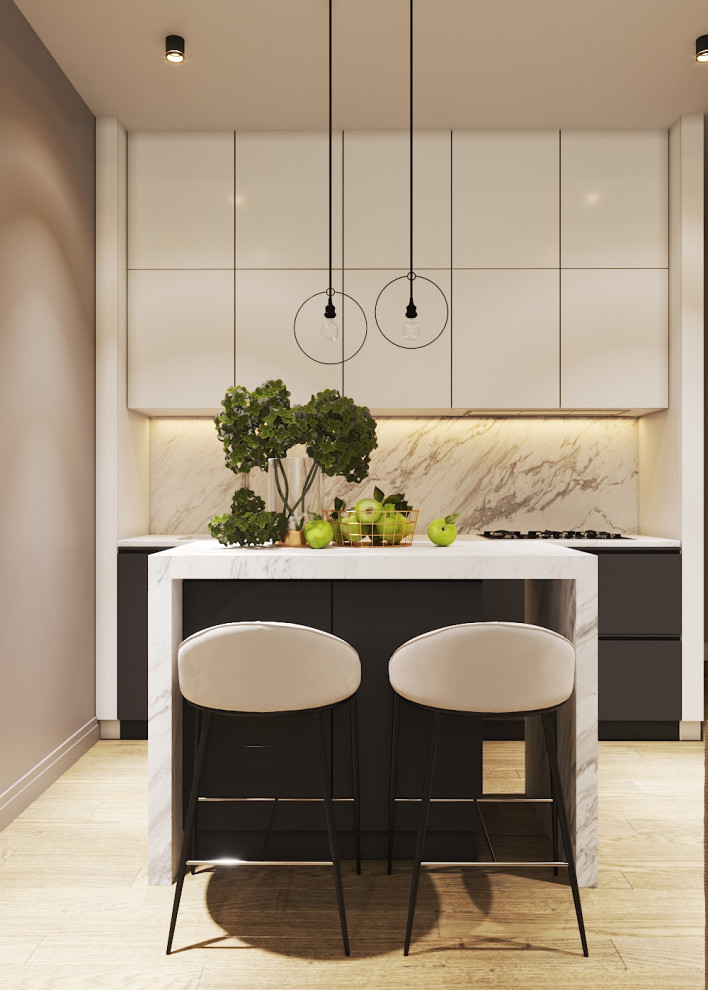 Кухня-гостиная в двухкомнатной квартире ЖК Ты и Я