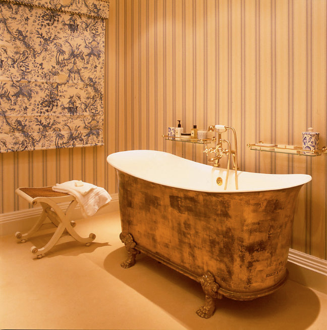 Design ideas for an expansive traditional bathroom in Other with a freestanding tub.