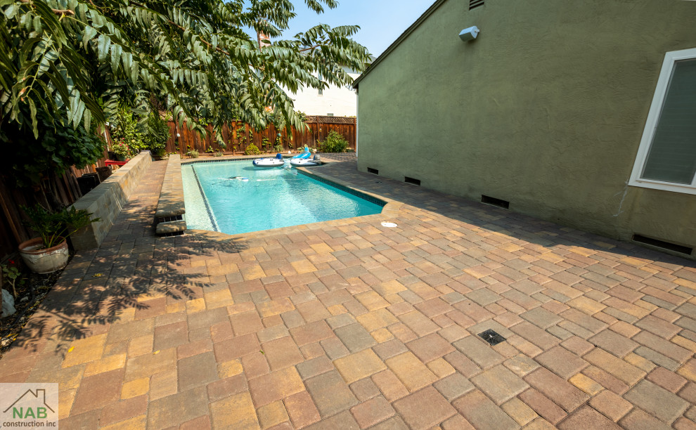 Pavers, lawn, pergola, and retaining wall installation in Pleasanton, CA