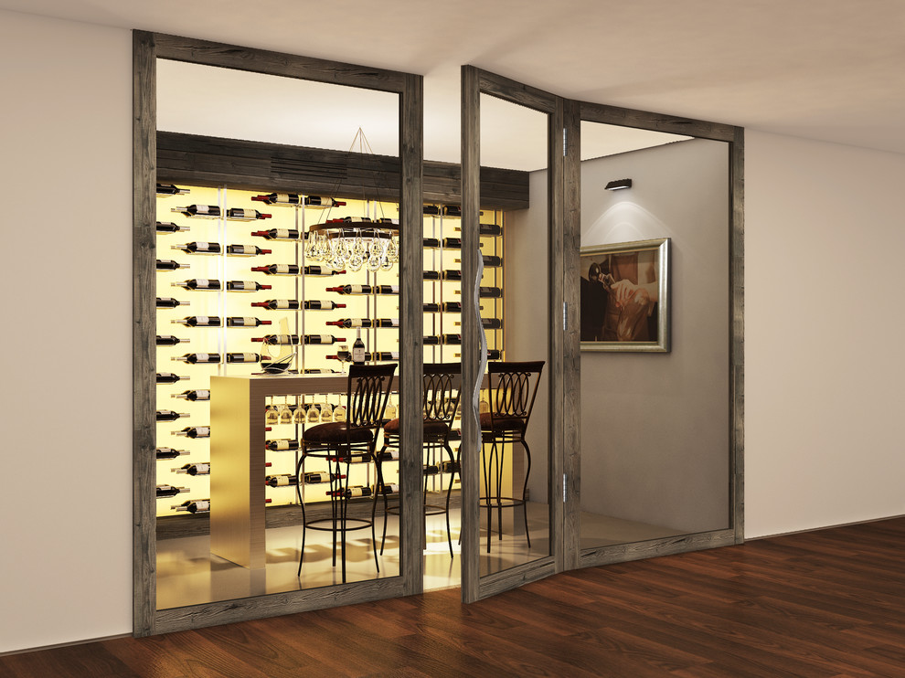 Inspiration for a contemporary wine cellar in London.