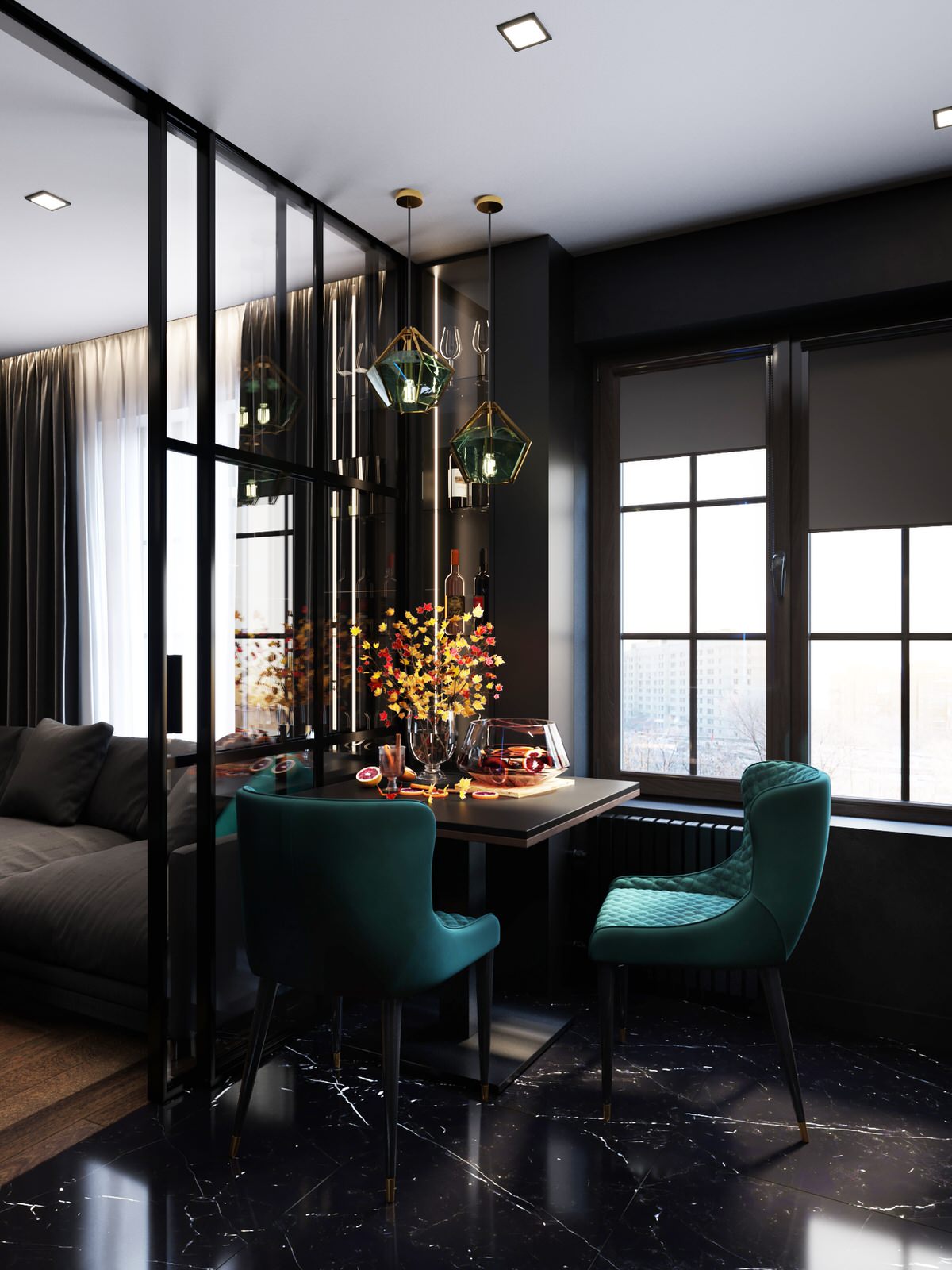 Квартира в черных тонах