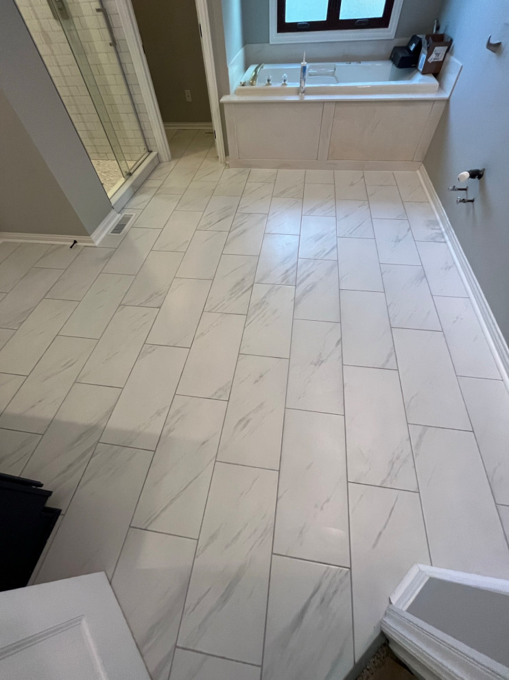 Warm and inviting master bath
