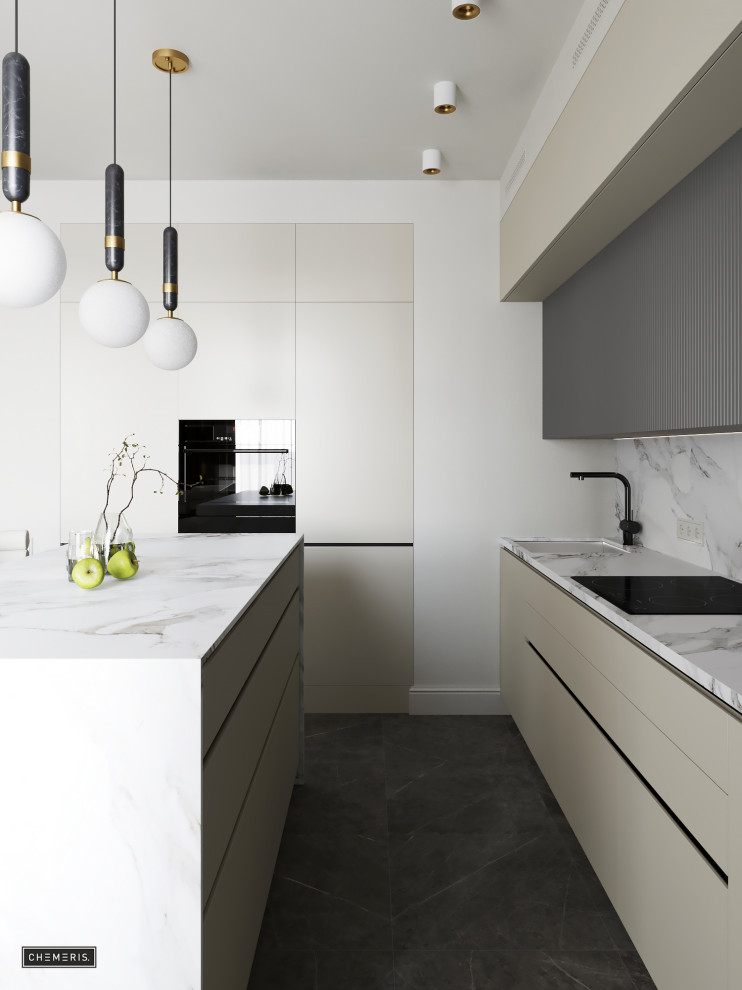 Молочно-белый неоклассический интерьер в Крылатском