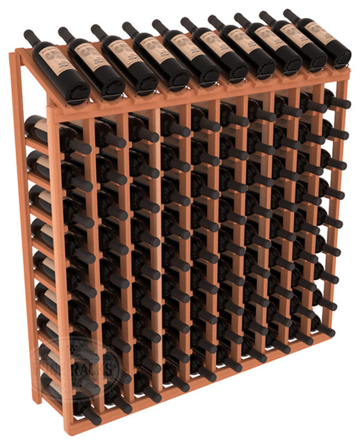 100 Bottle Display Top Wine Rack, Redwood, Unstained