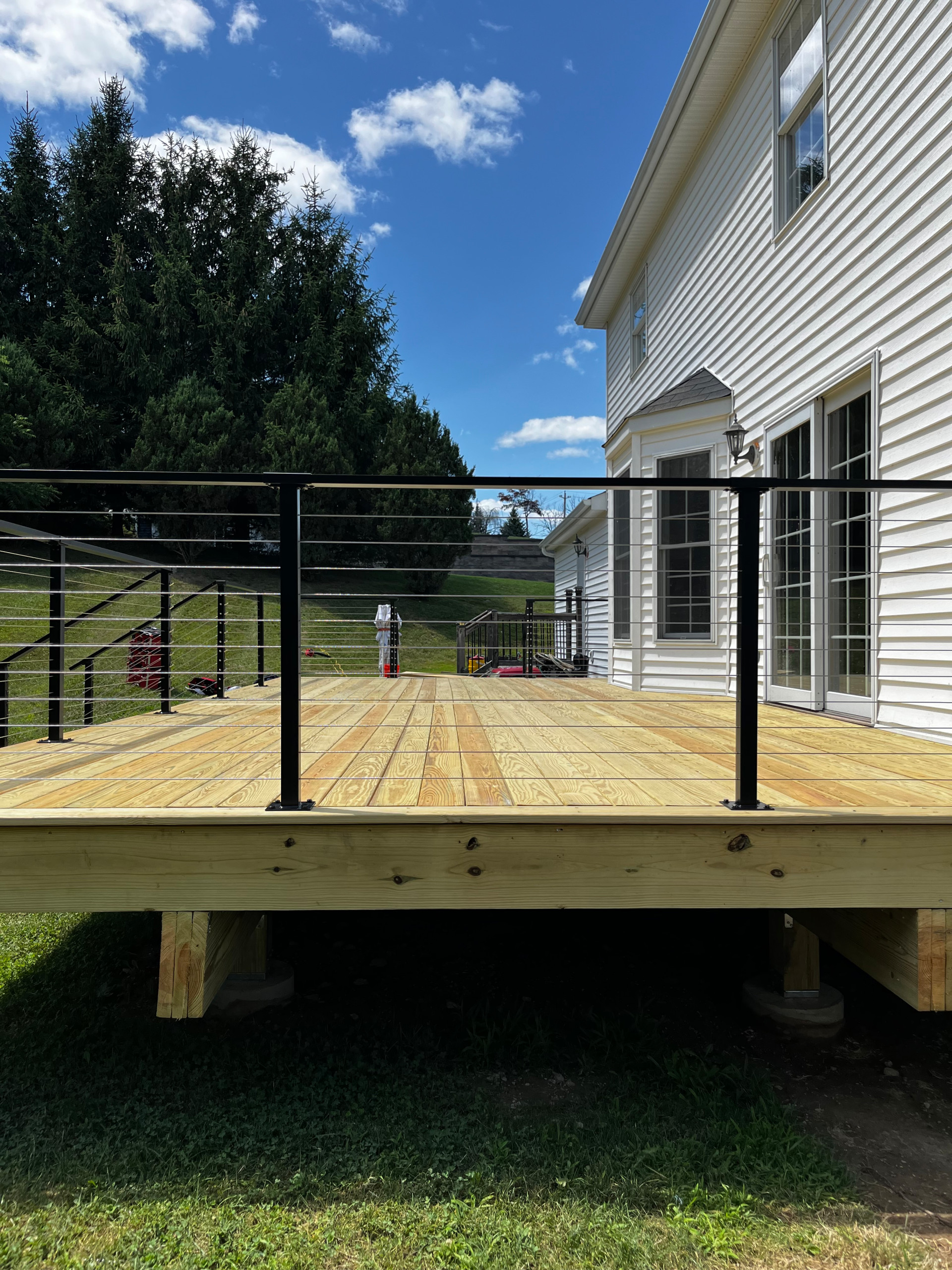 Pressure Treated Wood  Deck with Cable Rail System