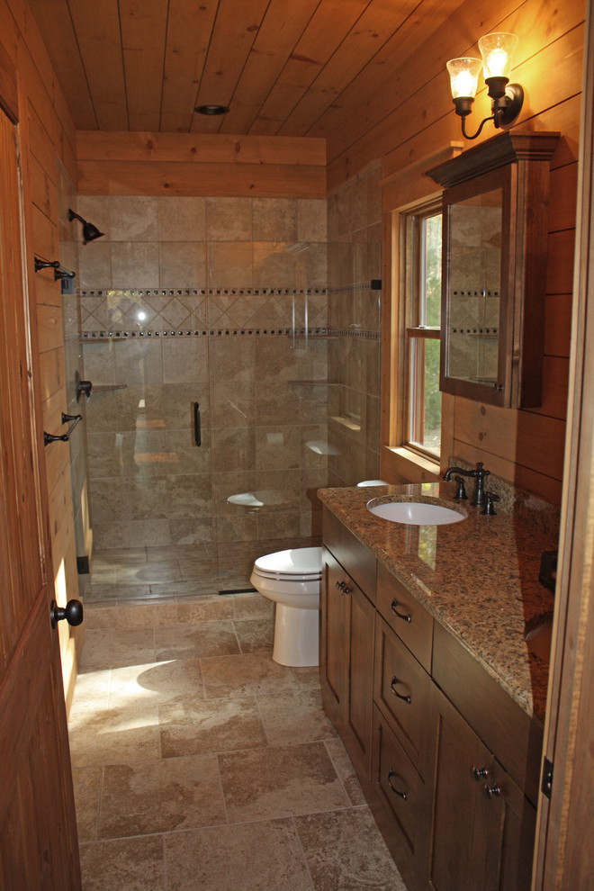 Mountain style bathroom photo in Charlotte