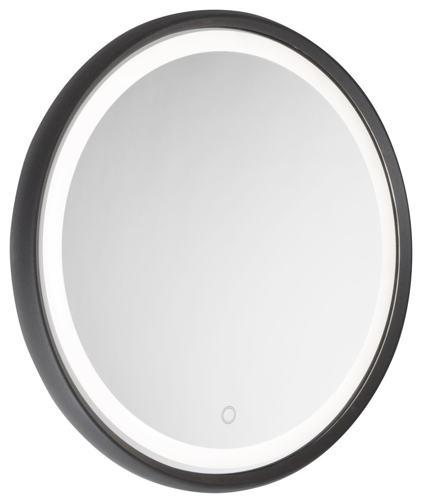Reflections Round LED Mirror, Matte Black Modern Bathroom Mirrors