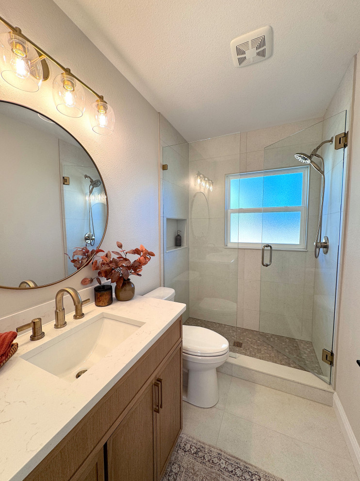 Warm Modern Bathroom Remodel