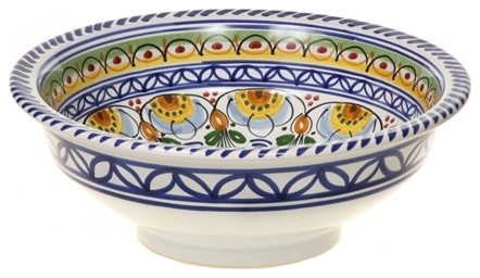 Spanish Flower 10" Majolica Ceramic Bowl