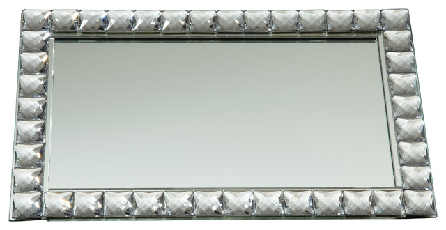 Elegance Mirror Vanity Tray 9 X14, Silver Vanity Tray For Living Room