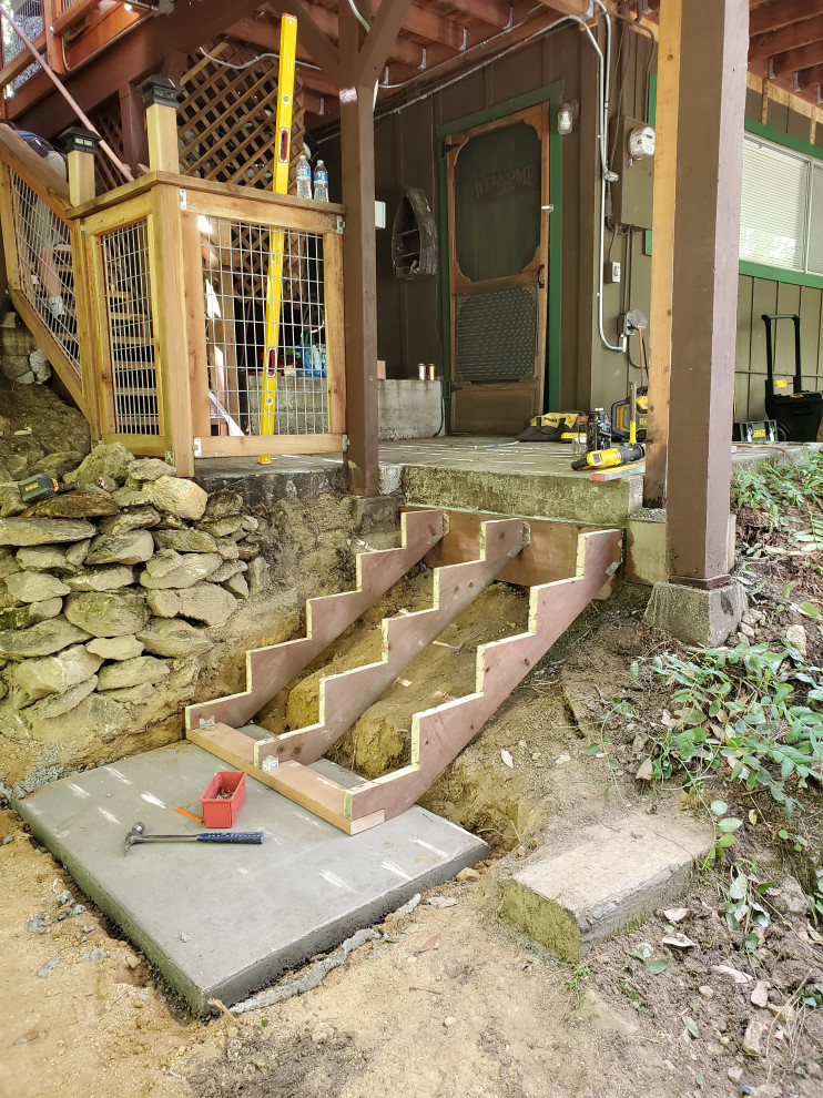 Wood Cabin Stairs