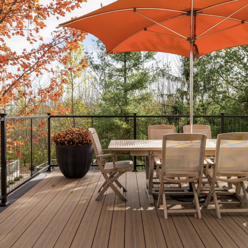 Voyage Decking in Costa with Picture Frame Board in Dark Slate Modern