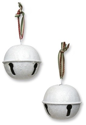 Balsam Hill White Bell Christmas Ornaments Set of 6