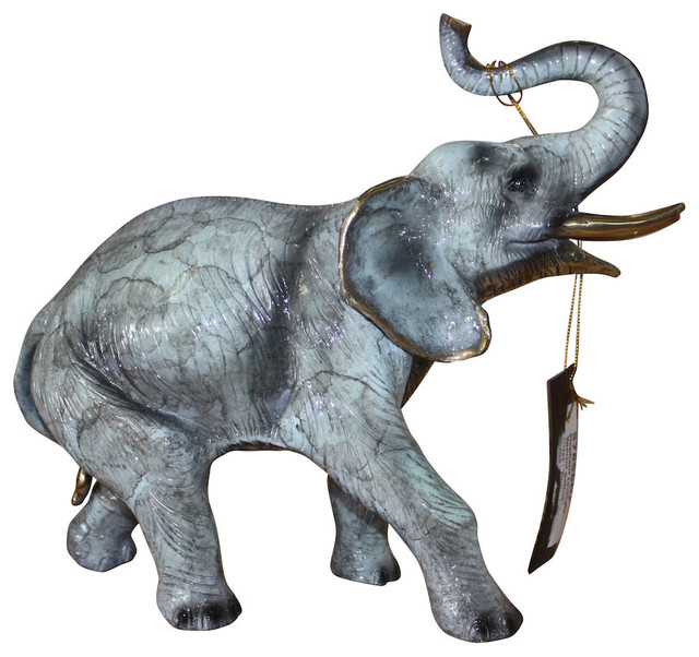 Bronze Elephant Trunk Up Statue, Medium up to 36" Contemporary