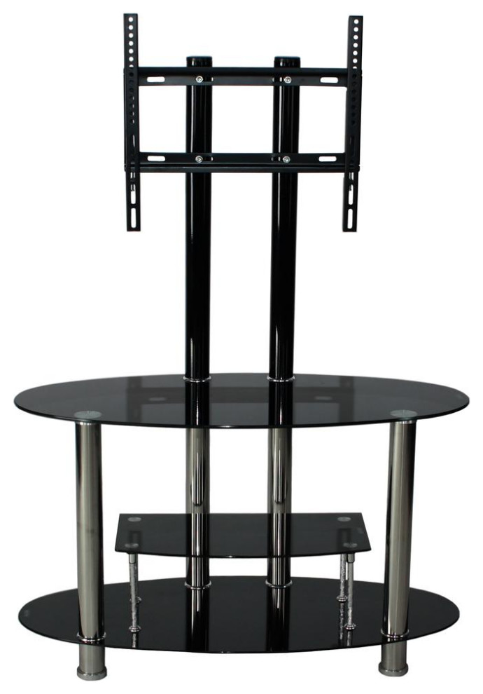 Better Home Products Zoe Tempered Glass TV Stand with Mount for 55inch