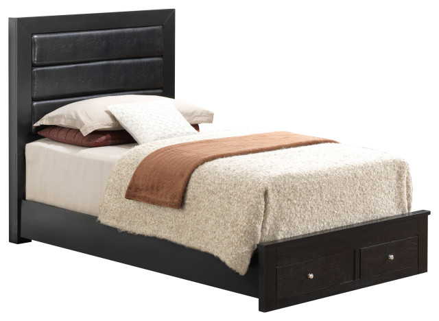 Burlington Queen Storage Bed Black 48, Twin Size Bed Frame With Storage Black
