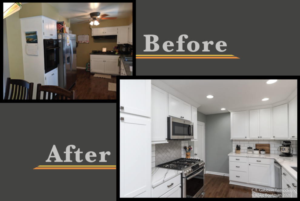 Example of a transitional kitchen design in Chicago