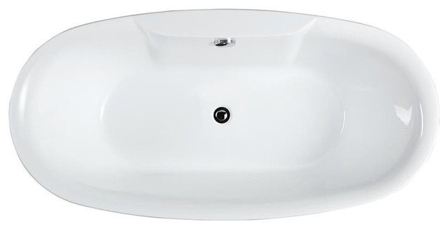 Pisa 63" Freestanding Bathtub, Glossy White