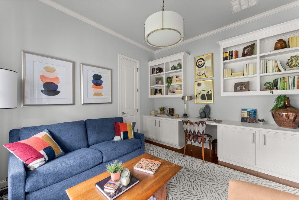 Example of a beach style family room design in Atlanta