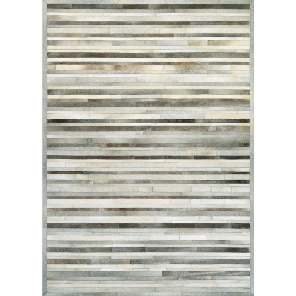 Plank Area Rug, Gray/Ivory, Rectangle, 2'x4'