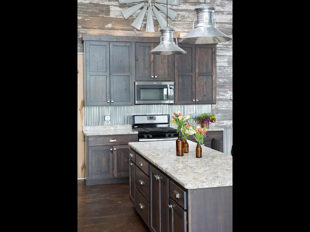 Example of a mountain style kitchen design in Minneapolis