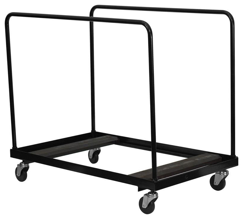 Black Steel Folding Table Dolly for Round Folding Tables