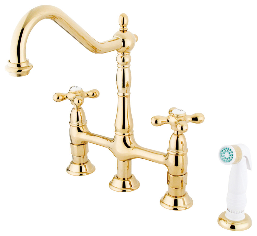 Heritage 8" Center Kitchen Faucet With Side Sprayer