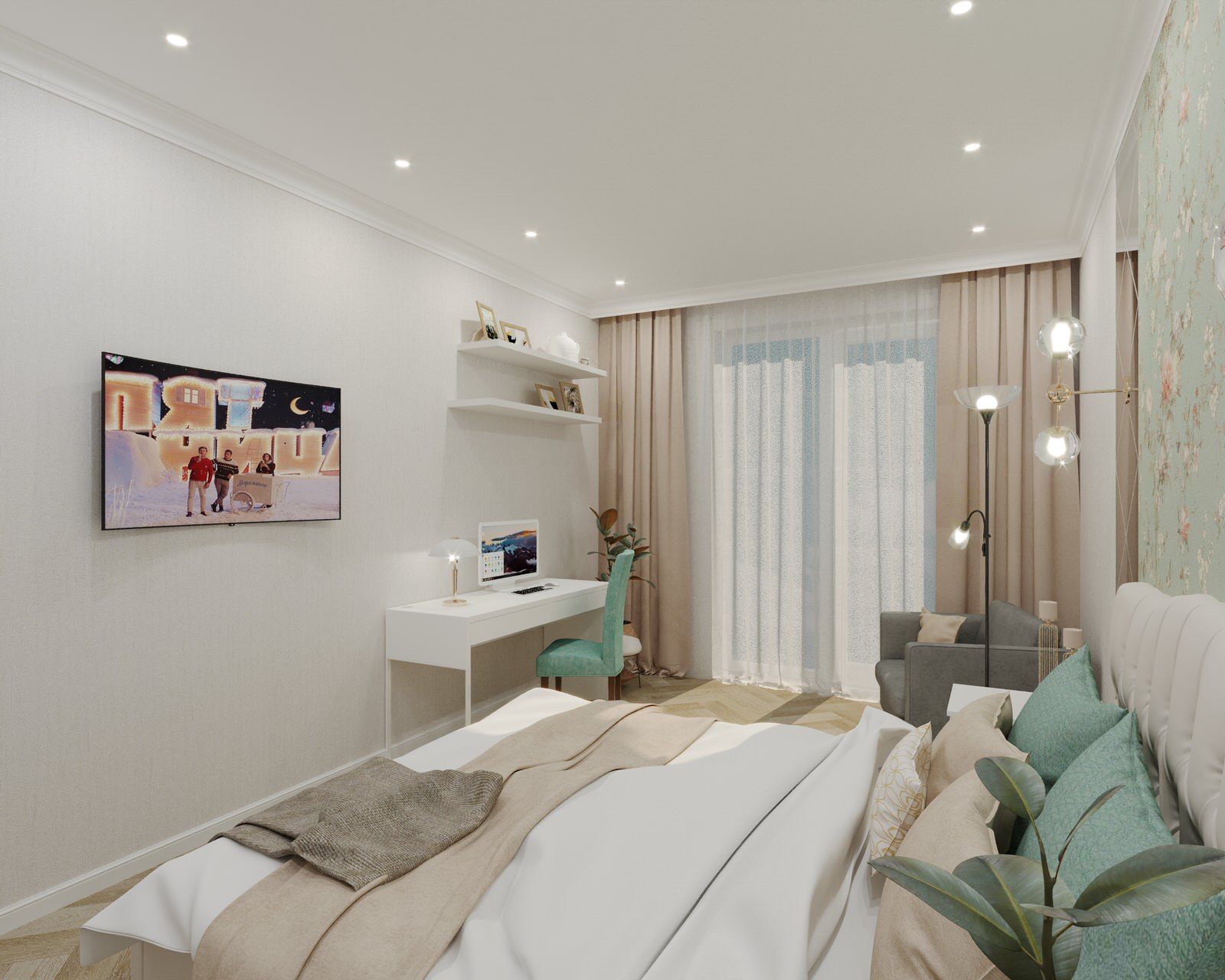 Дизайн проект однокомнатной квартиры в ЖК Кремлевские звезды