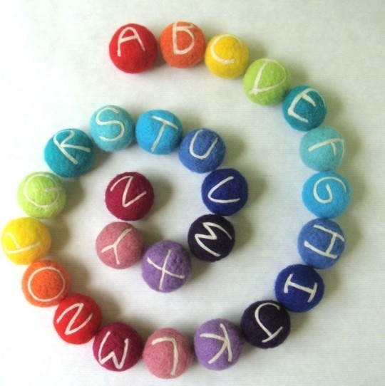 Needle Felted Alphabet Balls by Jack's Beanstalk