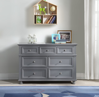 Bristol 7 Drawer Dresser In Pebble Gray Traditional Kids