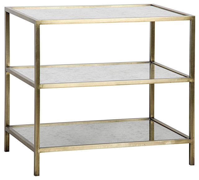 Noir 3 Tier Side Table W Antique Glass Brass Contemporary Noir 3 Tier Side Table W Antique Glass Brass Contemporary Tables And End By Ldc Home