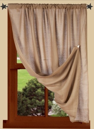 Heirloom Oat Primitive Drapery Panel Transitional Curtains