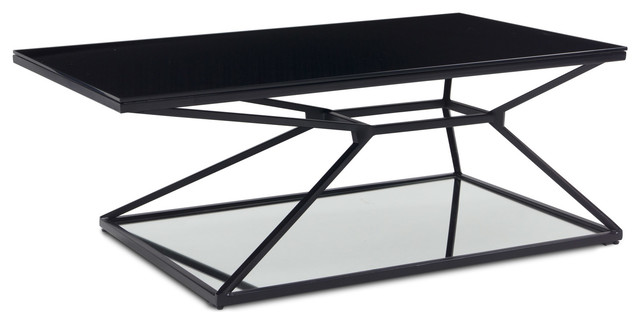 Wedge Matte Black Steel Coffee Table Contemporary Tables Wedge Matte Black Steel Coffee Table